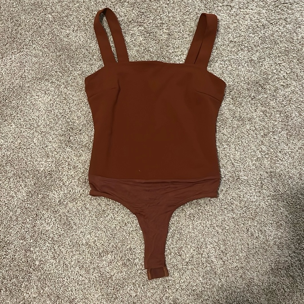 Lulus Basics Symbolize Rust Brown Sleeveless Bodysuit - Size S
